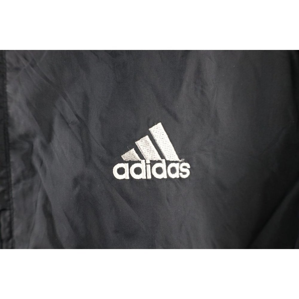 Vintage 90s Adidas Mens XL Spell Out Striped Lined Full Zip Windbreaker Jacket - Picture 5 of 12